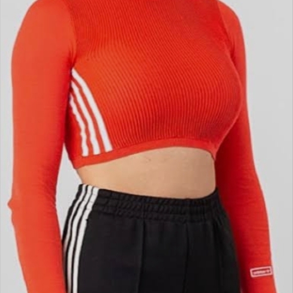 Adidas Red and White Cropped Top - Picture 1 of 7